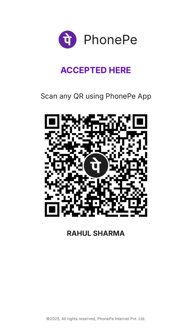 UPI QR Code for advance payment
